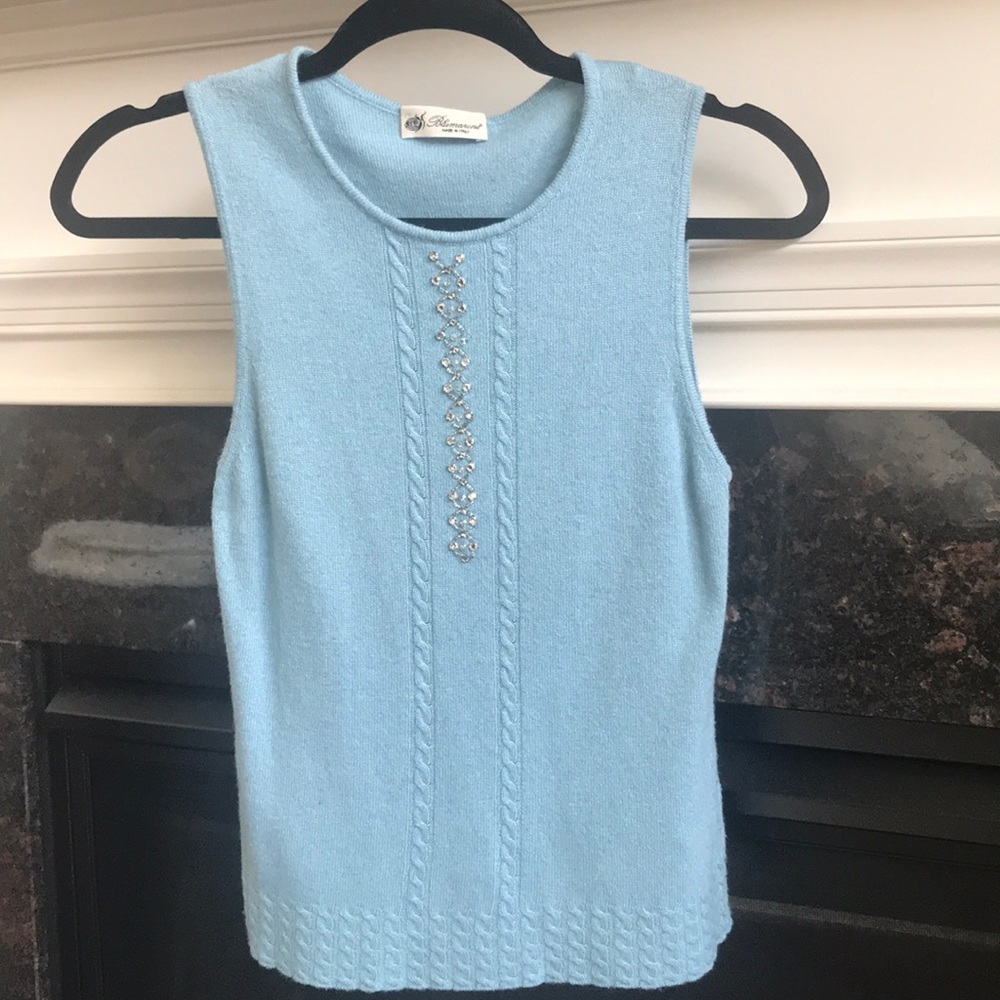 Blumarine Crystal Cashmere Top